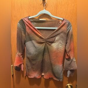 Semi sheer forever 21 batwing blouse Y2K